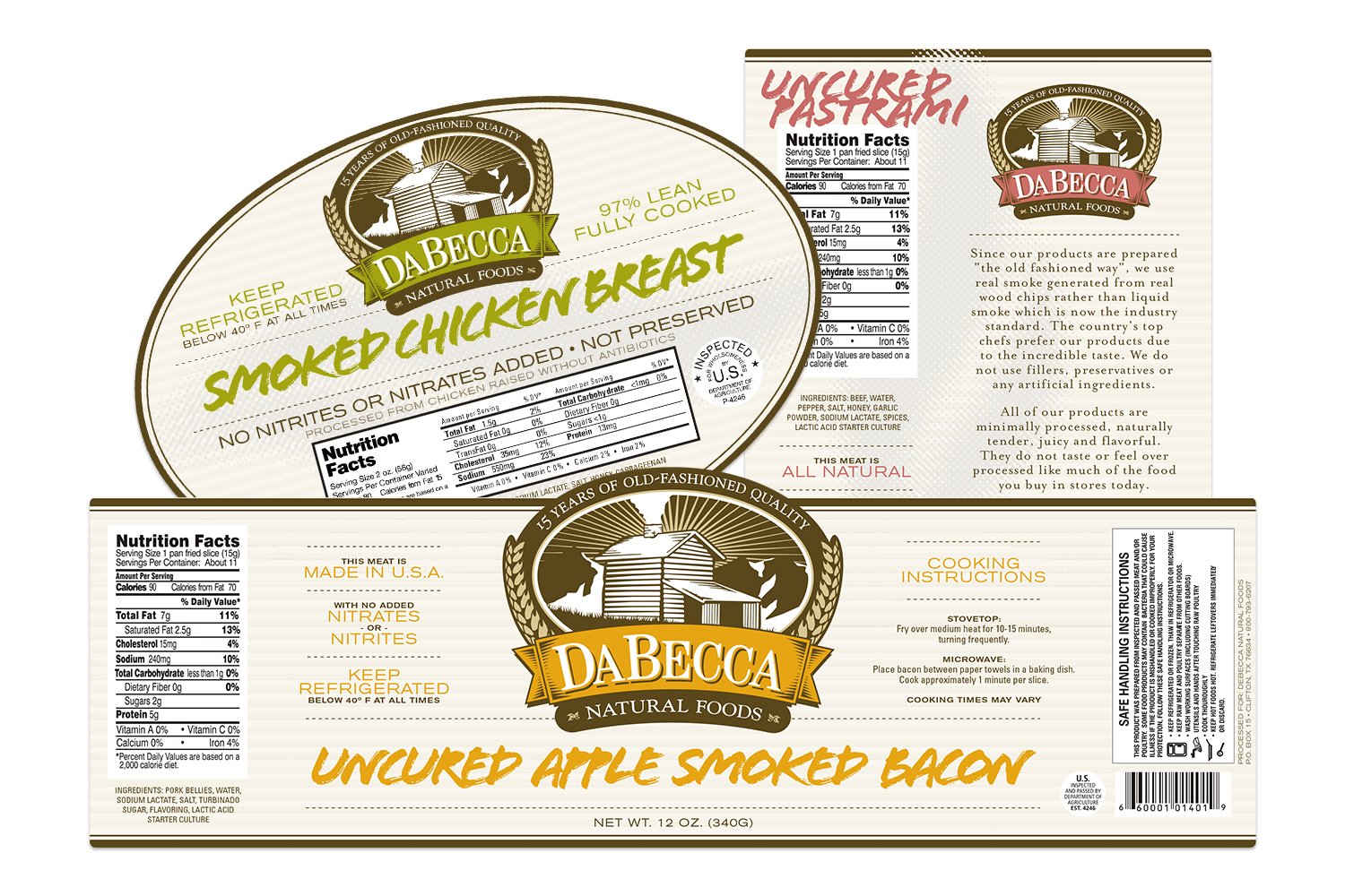 DaBecca Natural Foods Labels