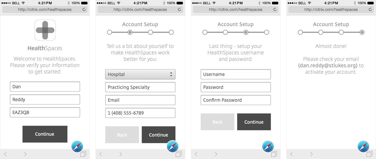 PatientConsult - Signup Wireframes